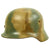 Original German WWII Identified Bring Back M35 Camouflage Helmet and Medal Grouping Original Items