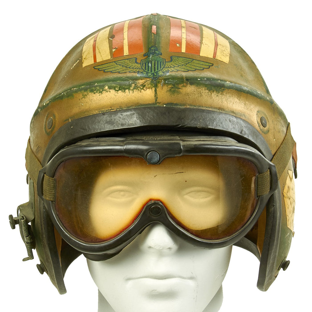 Original U.S. 1950s Navy USN Gentex H-4 Flying Helmet with Googles Original Items