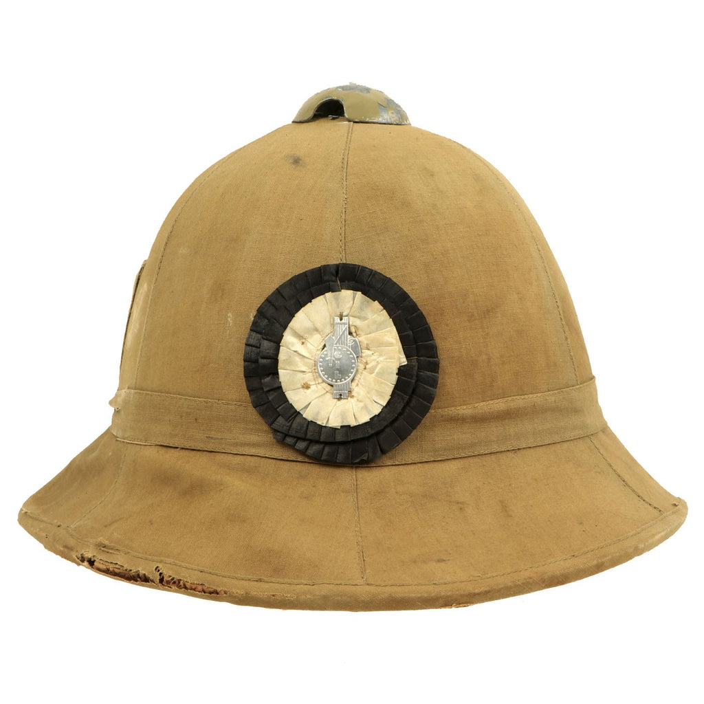 Original Italian WWII North African Campaign M1928 Tropical Sun Pith Helmet with GIL Badge - size 58 Original Items