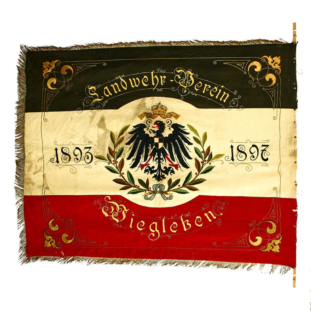 Original Imperial German Franco-Prussian War Kingdom of Saxony Veterans Flag Dated 1890-1897 Original Items