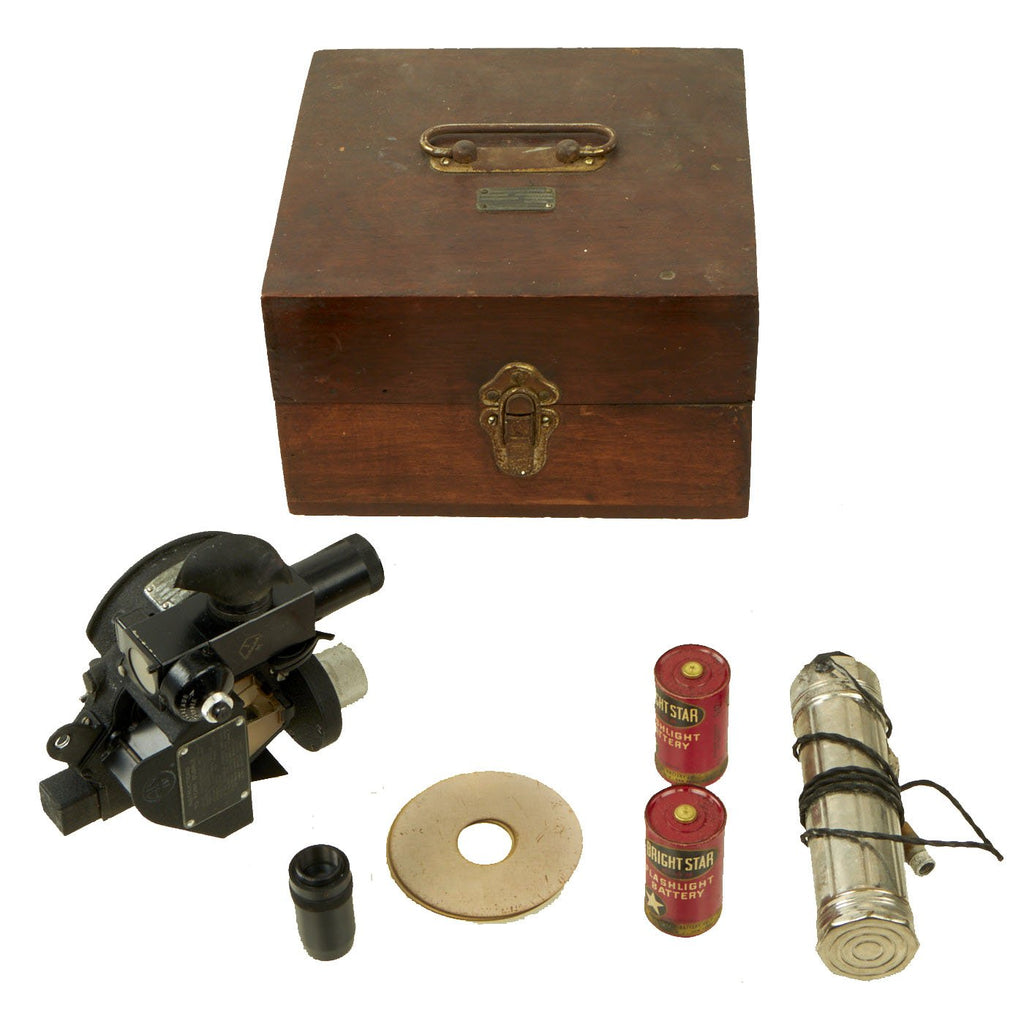 Original U.S. WWII USAAF Fairchild A-10 Bubble Sextant in Transit Chest with Accessories - dated 1942 Original Items