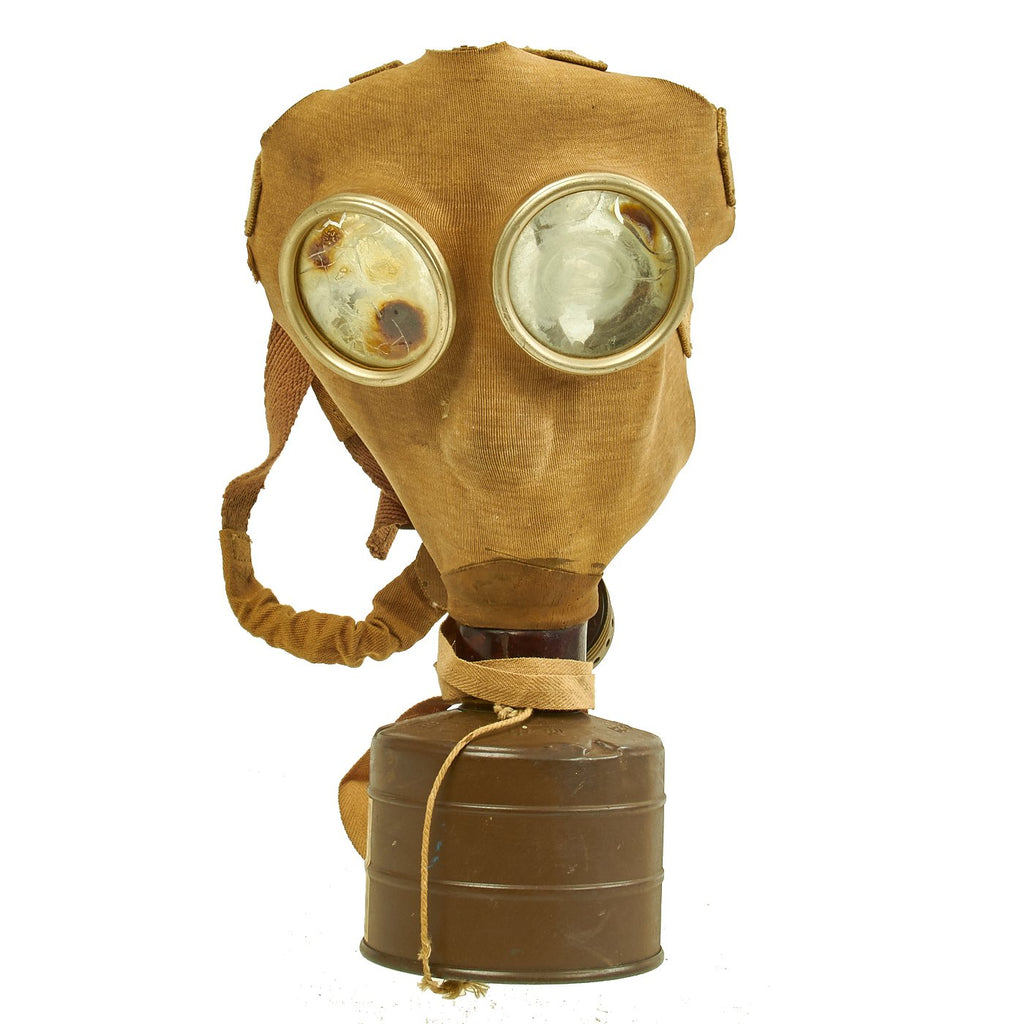 Original Imperial Japanese WWII Gas Mask with Filter and Complete Paper Label - dated 1942 Original Items