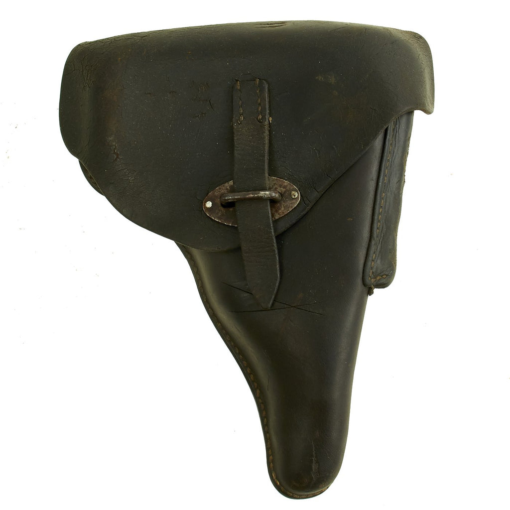 Original German WWII 1940 dated Walther P38 Black Hardshell Holster by Carl Heinichen of Dresden Original Items