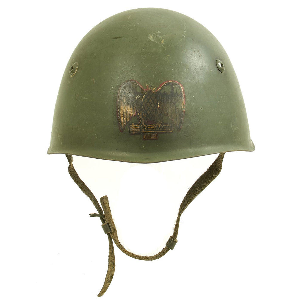 Original Italian WWII M.V.S.N. Fascist Militia Blackshirts M33 Helmet - stamped PP 14 Original Items