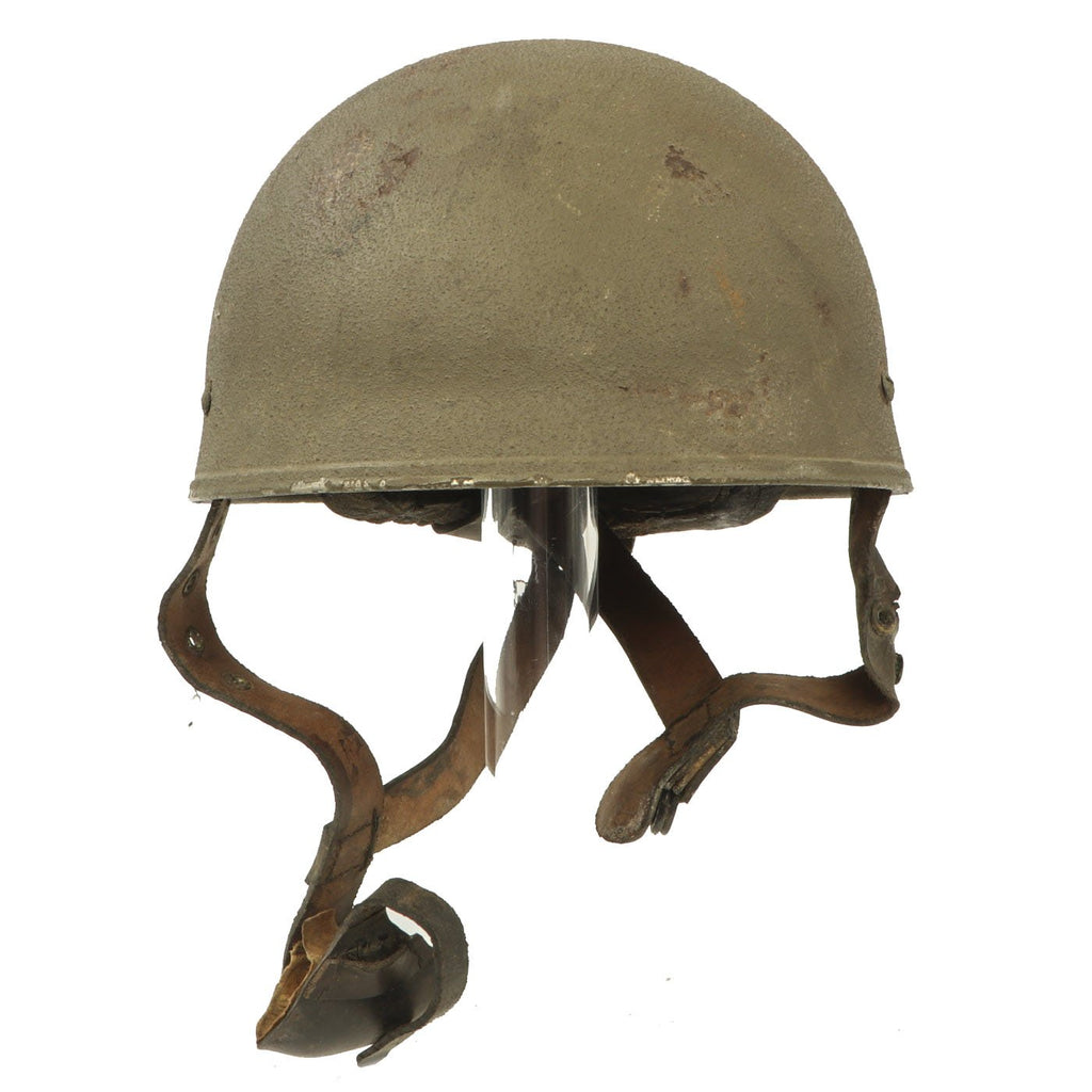 Original WWII British Service Worn MKII Paratrooper Helmet by Briggs Motor Bodies in Size 6 3/4 - dated 1943 Original Items