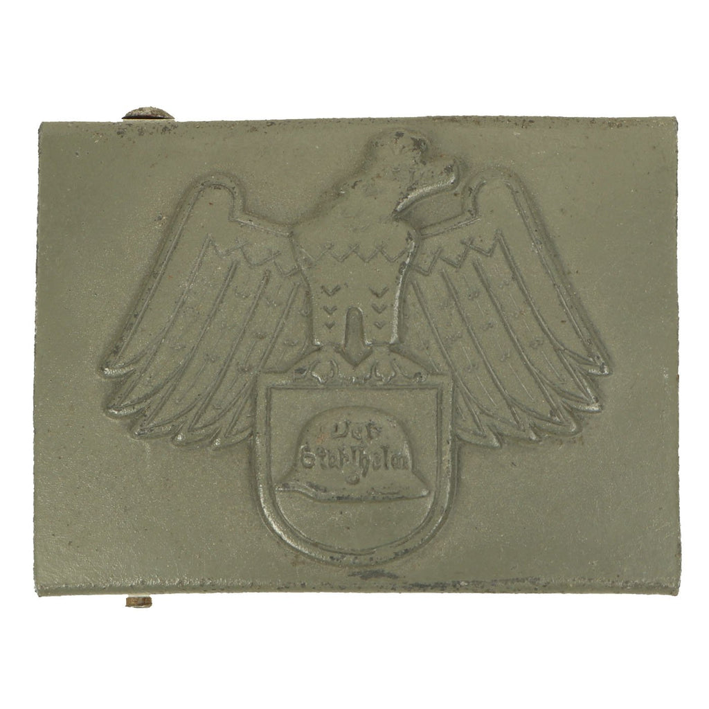 Original German Pre-WWII Weimar Period Veteran's Steel Helmet League Belt Buckle - Der Stahlhelmbund Original Items