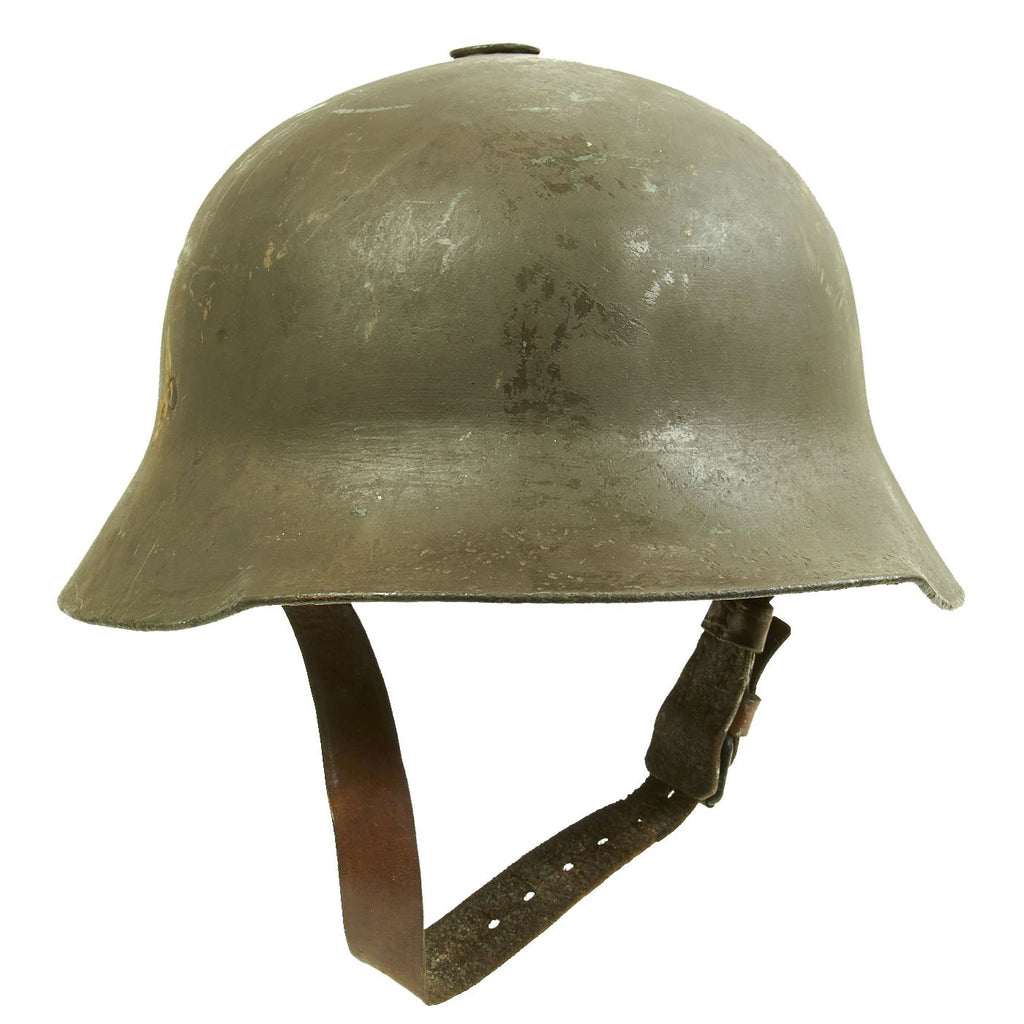 Original Rare Austro-Hungarian WWI M17 "Berndorfer" Steel Helmet with Liner - Marked "Bear" 66 Original Items