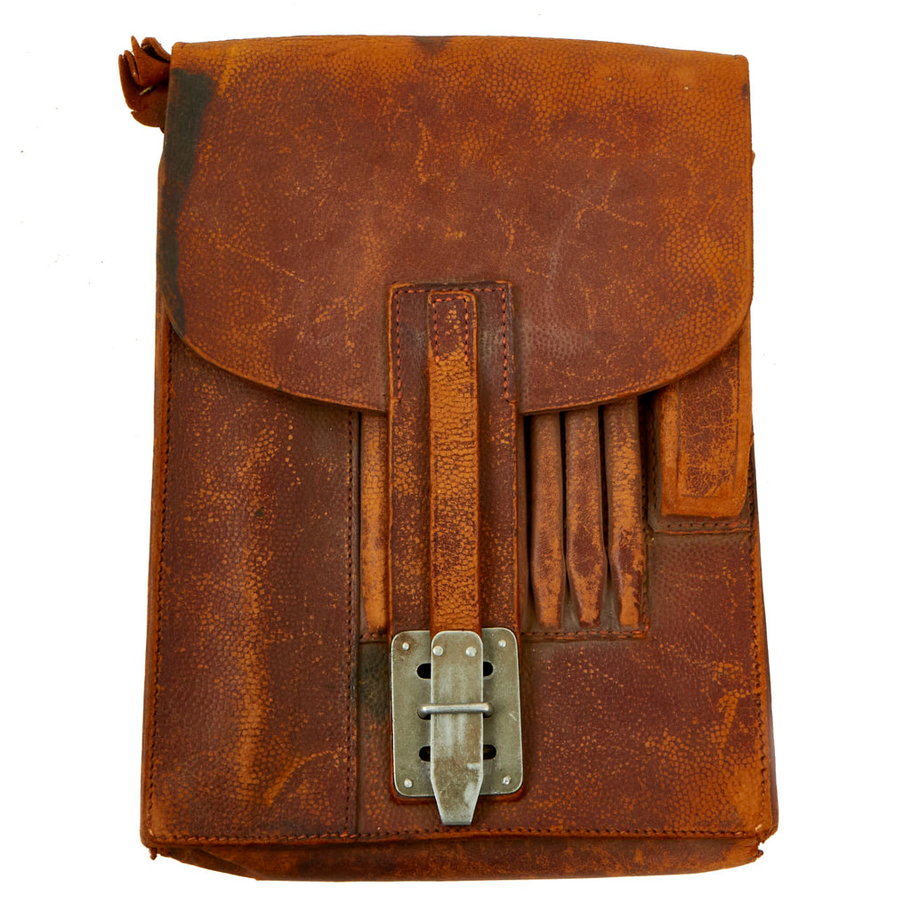 Original German Pre-WWII 1937 Dated Officer M35 Leather Dispatch Map Case Original Items