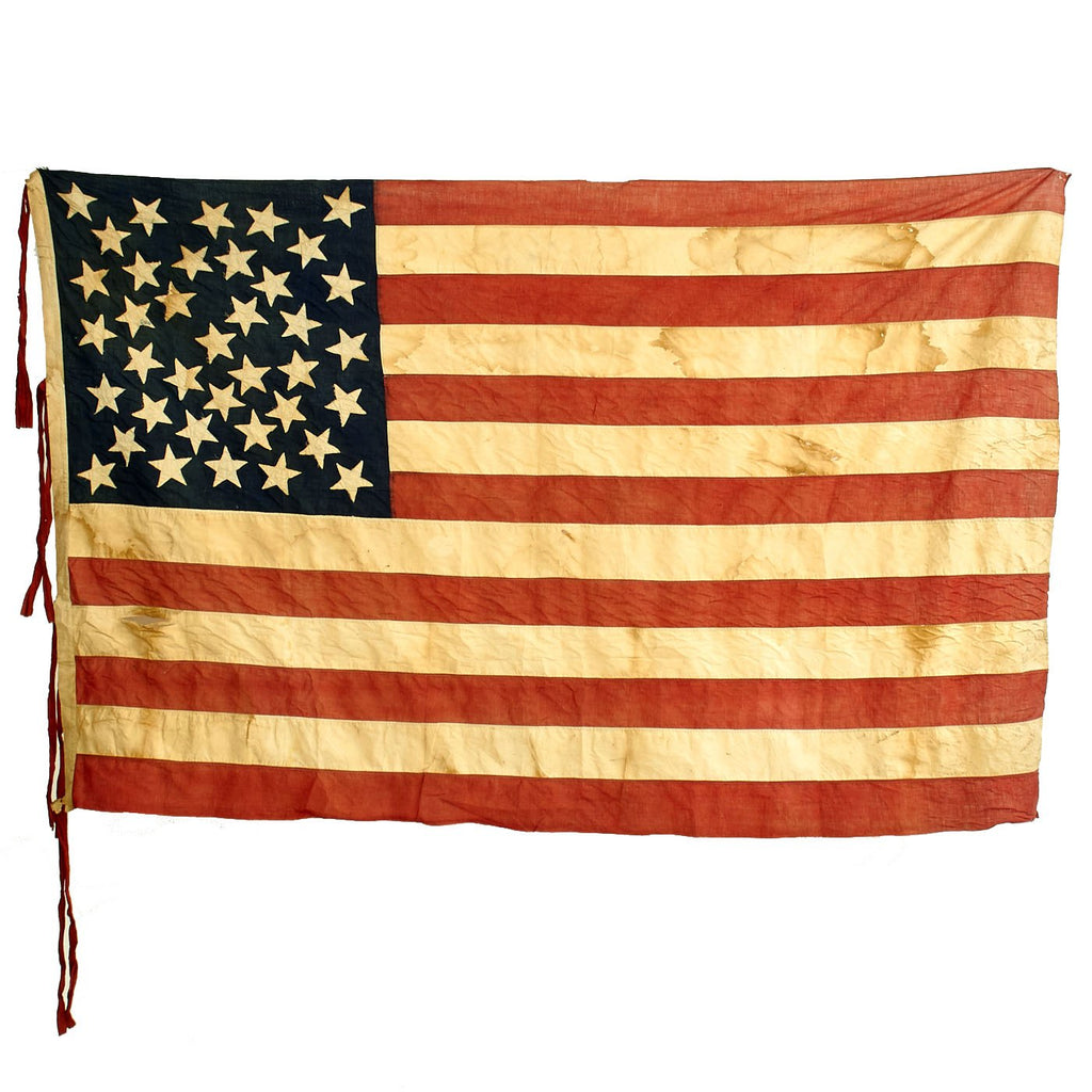 Original Late 19th Century 38 Star 45" x 70" United States National Flag - 1877 - 1890 Original Items