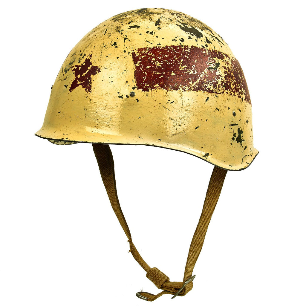Original Cold War 1948 Russian Soviet SSh-39 Steel Combat Helmet - Converted to Traffic Police in 1969 Original Items