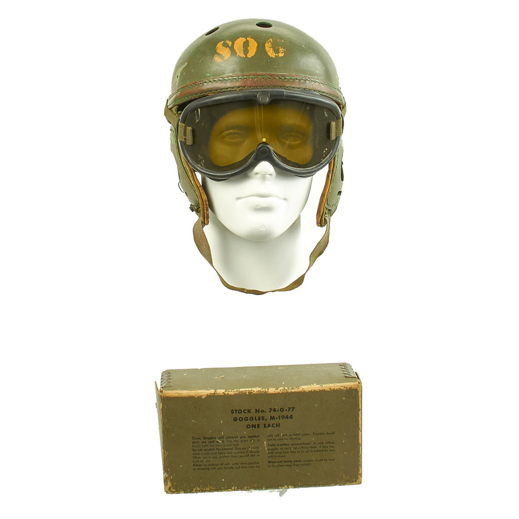 american world war 2 motorcycle helmet Original U.S. WWII M38 Tanker Helmet by Sears Saddlery Co. with M-1944 – International Military Antiques