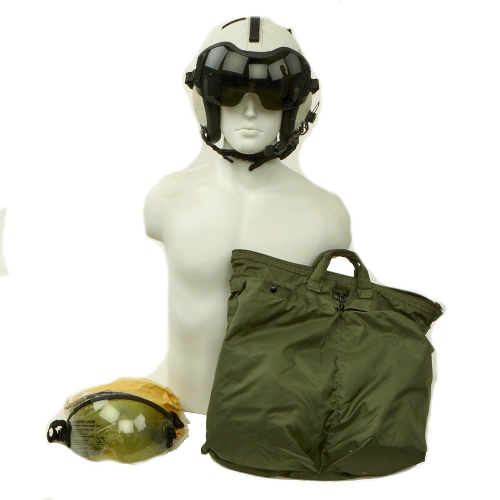 Original U.S. 1980s HGU-84/P Size Large Flight Helmet with Avionics, Extra Visors & Carry Bag Original Items
