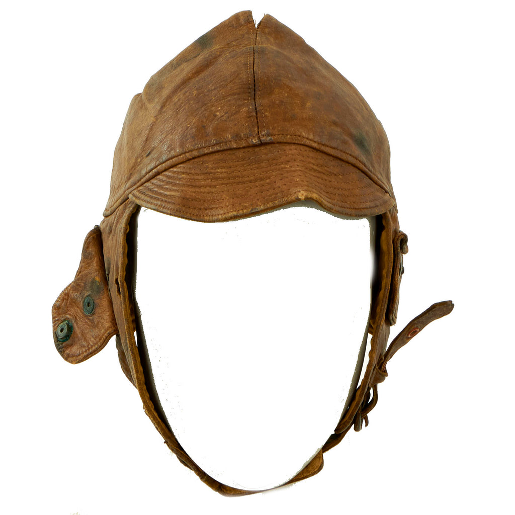 Original U.S. WWI Aero Squadron Leather Flying Helmet - Named Original Items