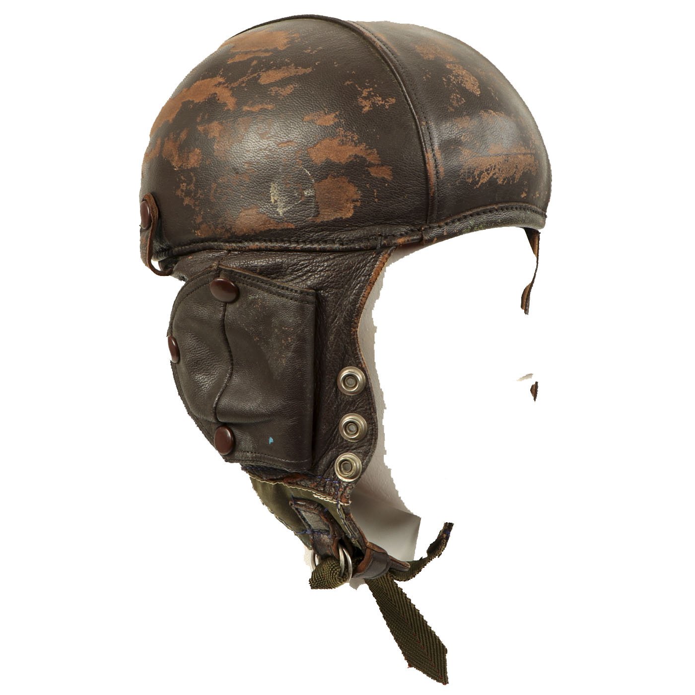 Original French WWII Casque Type 15 Airaile Leather Flying Helmet