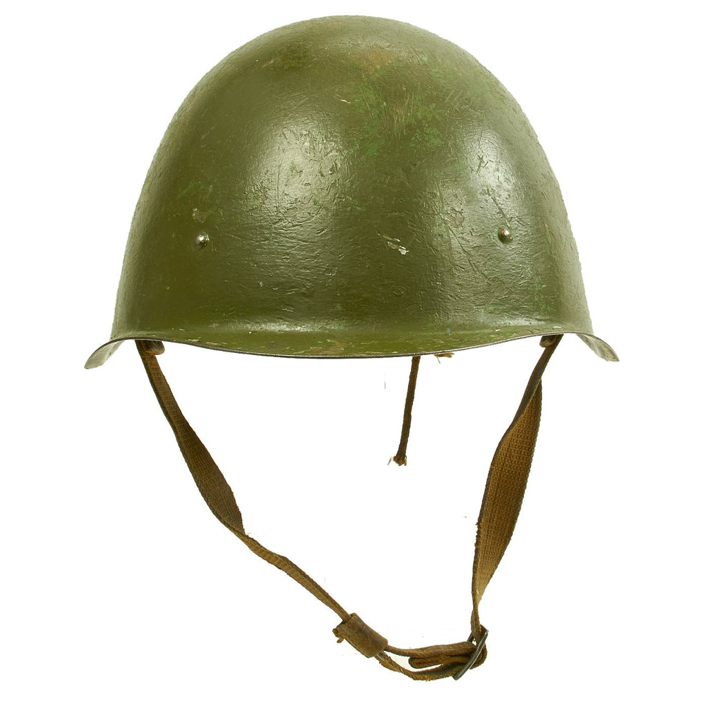 Original WWII Russian Soviet SSh-40 Steel Combat Helmet with Paint Stamp Markings Original Items