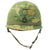 Original U.S. Vietnam War Era M1 Helmet with USMC Camouflage Cover & Sergeant Chevron Pin Original Items