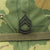 Original U.S. Vietnam War Era M1 Helmet with USMC Camouflage Cover & Sergeant Chevron Pin Original Items