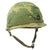 Original U.S. Vietnam War Era M1 Helmet with USMC Camouflage Cover & Sergeant Chevron Pin Original Items