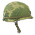 Original U.S. Vietnam War Era M1 Helmet with USMC Camouflage Cover & Sergeant Chevron Pin Original Items