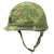 Original U.S. Vietnam War Era M1 Helmet with USMC Camouflage Cover & Sergeant Chevron Pin Original Items