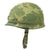 Original U.S. Vietnam War Era M1 Helmet with USMC Camouflage Cover & Sergeant Chevron Pin Original Items