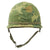 Original U.S. Vietnam War Era M1 Helmet with USMC Camouflage Cover & Sergeant Chevron Pin Original Items