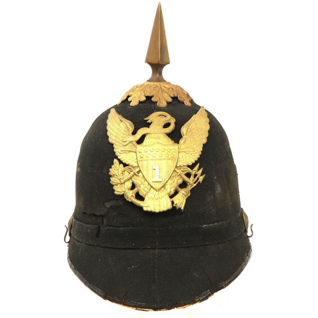 Original U.S. Model 1881 Army Infantry Officers Dress Spiked Pith Helmet by J.H. McKenney & Co. - Size 7 Original Items