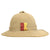 Original British WWII 1942 Dated Wolseley Pattern Pith Sun Helmet with Suffolk Regiment Minden Flash by Moores of London Original Items