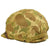 Original U.S. WWII 1945 USMC M1 McCord Rear Seam Helmet with HBT Camo Cover and Westinghouse Liner Original Items