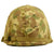 Original U.S. WWII 1945 USMC M1 McCord Rear Seam Helmet with HBT Camo Cover and Westinghouse Liner Original Items