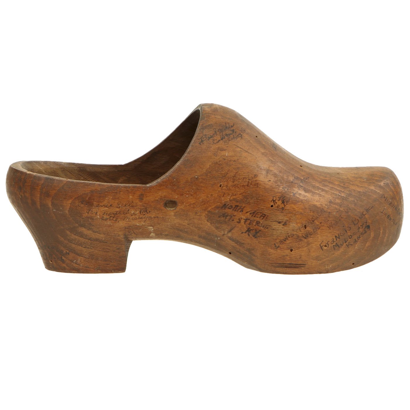 Original U.S. WWII American Soldier Signed Dutch Wood Clogs - USGI Bri ...