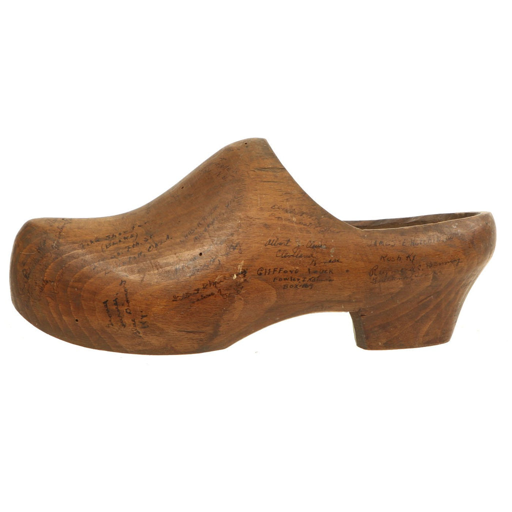 Original U.S. WWII American Soldier Signed Dutch Wood Clogs - USGI Bri ...