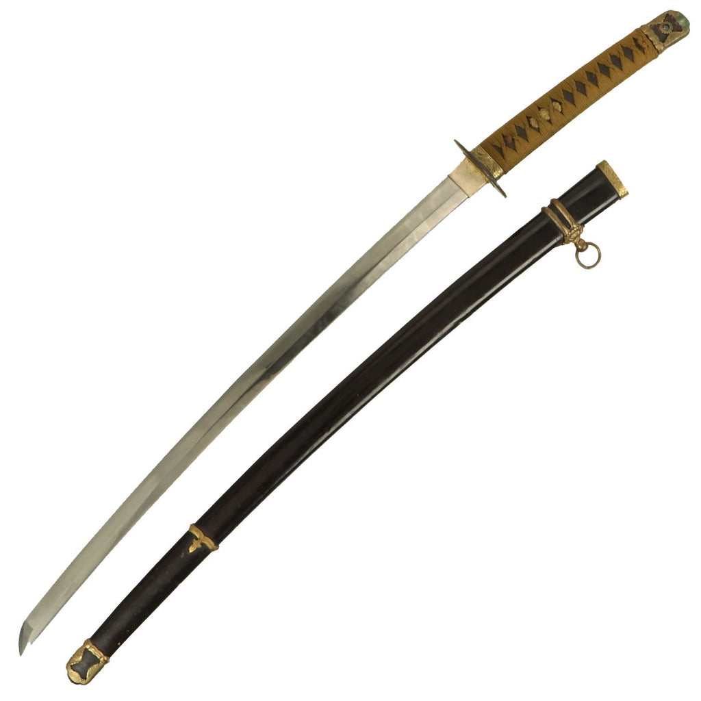 Original WWII Japanese Navy Officer P1937 Kai-Gunto Katana Samurai Sword with Scabbard - Matched Number 57 Original Items