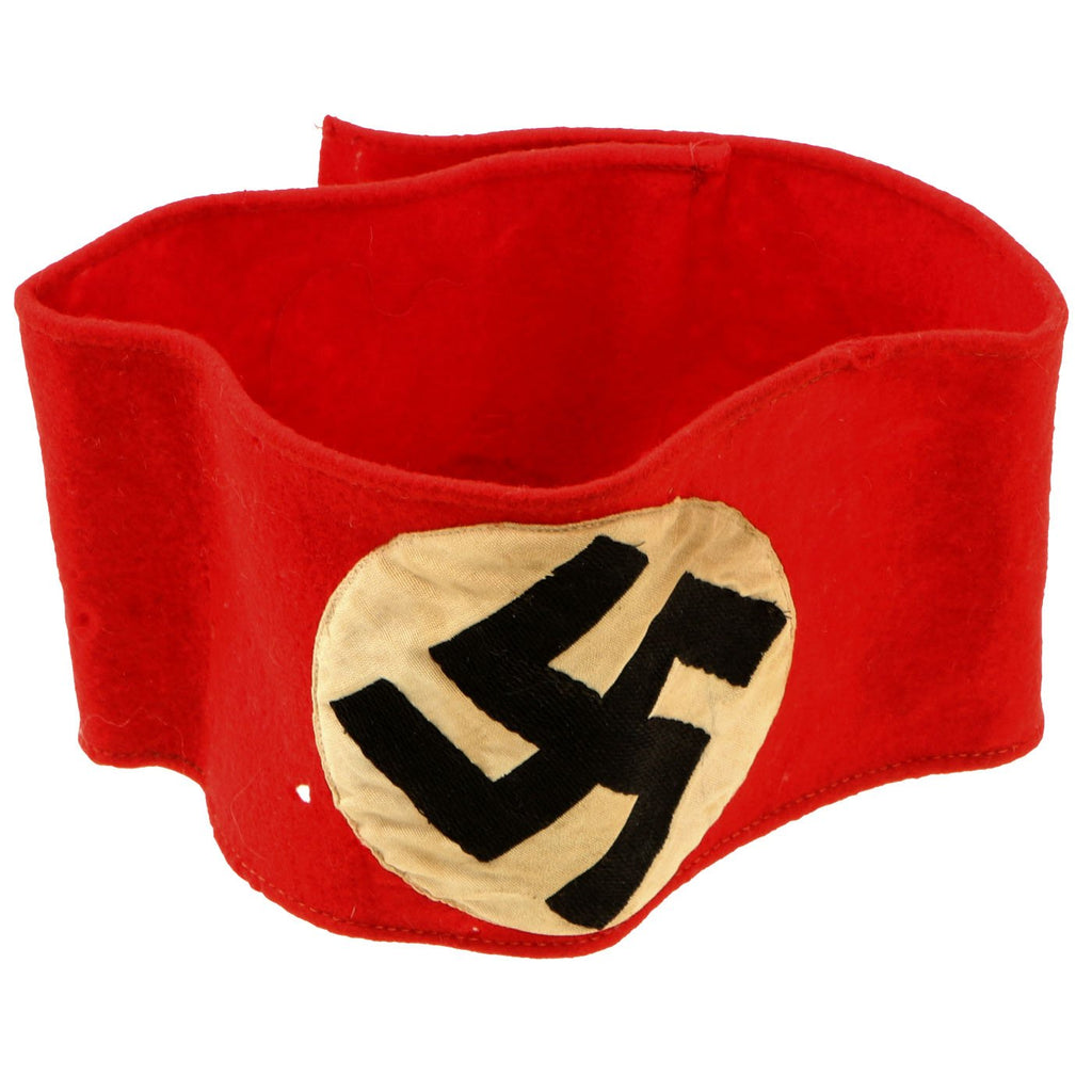 Original German Early WWII NSDAP Party Felt Wool Armband with Machine Embroidered Insignia Original Items