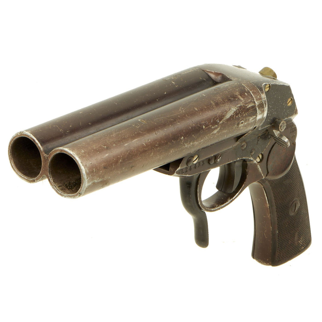 Original German WWII Luftwaffe Double Barrel Flare Signal Pistol by Krieghoff - Dated 1942 Original Items