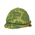 Original U.S. WWII Vietnam Reissue M1 McCord Front Seam Swivel Bale Helmet with USMC Camouflage Cover Original Items
