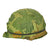 Original U.S. WWII Vietnam Reissue M1 McCord Front Seam Swivel Bale Helmet with USMC Camouflage Cover Original Items