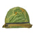 Original U.S. WWII Vietnam Reissue M1 McCord Front Seam Swivel Bale Helmet with USMC Camouflage Cover Original Items