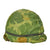 Original U.S. WWII Vietnam Reissue M1 McCord Front Seam Swivel Bale Helmet with USMC Camouflage Cover Original Items