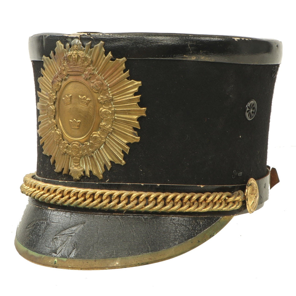 Original Swedish WWII Era Infantry Officer Parade Shako Original Items