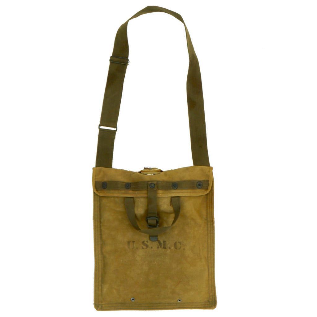 Original U.S. WWII U.S.M.C. Water Bladder Collapsible Canteen Carrier Dated 1944 Original Items