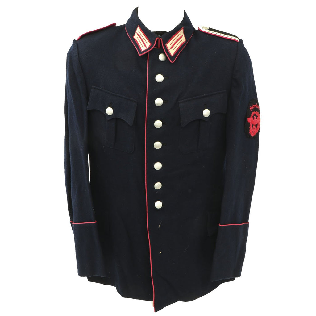 Original German WWII Bahrdorf Fire Police Officer Dress Tunic Original Items