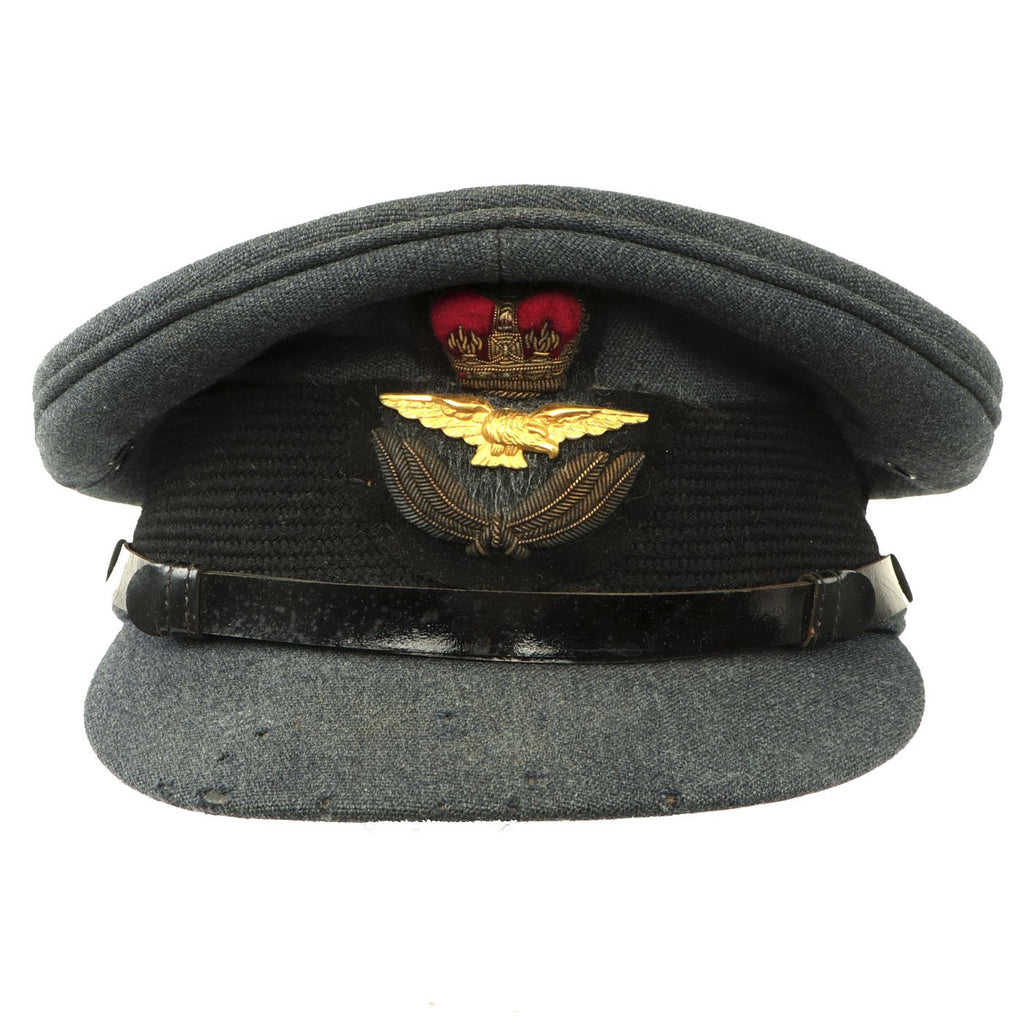 Original British WWII Royal Air Force RAF Officer Visor Cap by Bates of London with Post War Badge Original Items