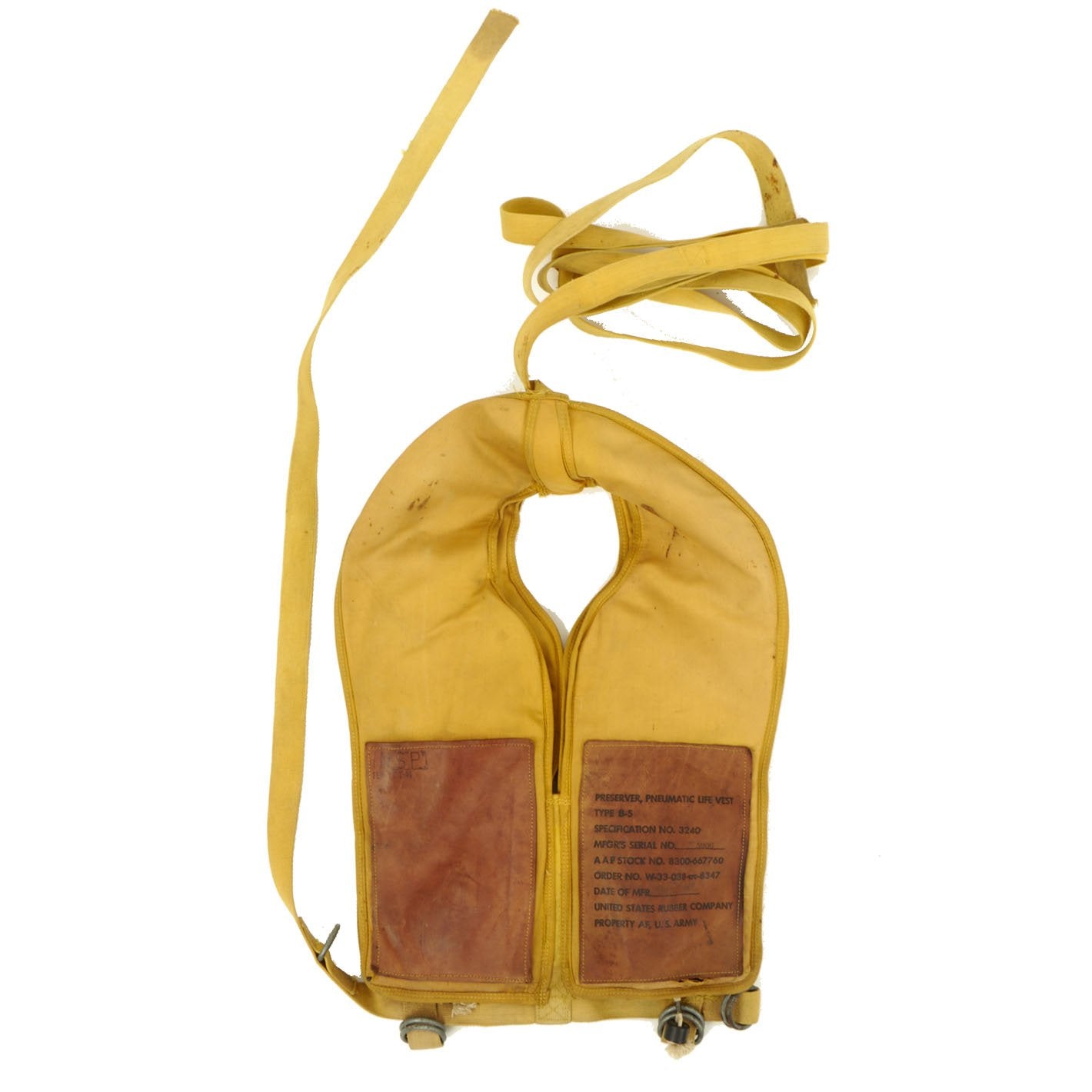 Original U.S. WWII USAAF Mae West B-5 Aviator Pneumatic Life Vest ...