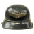 Original German WWII Battle Damaged M38 Luftschutz Beaded Gladiator Air Defense Helmet - dated 1939 Original Items