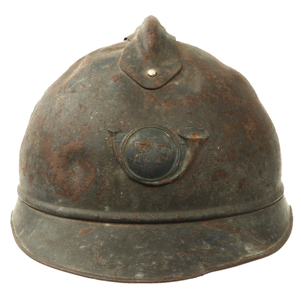 Original French WWI M1915 Adrian Mountain Trooper Chasseurs Helmet Shell - Horizon Blue Original Items