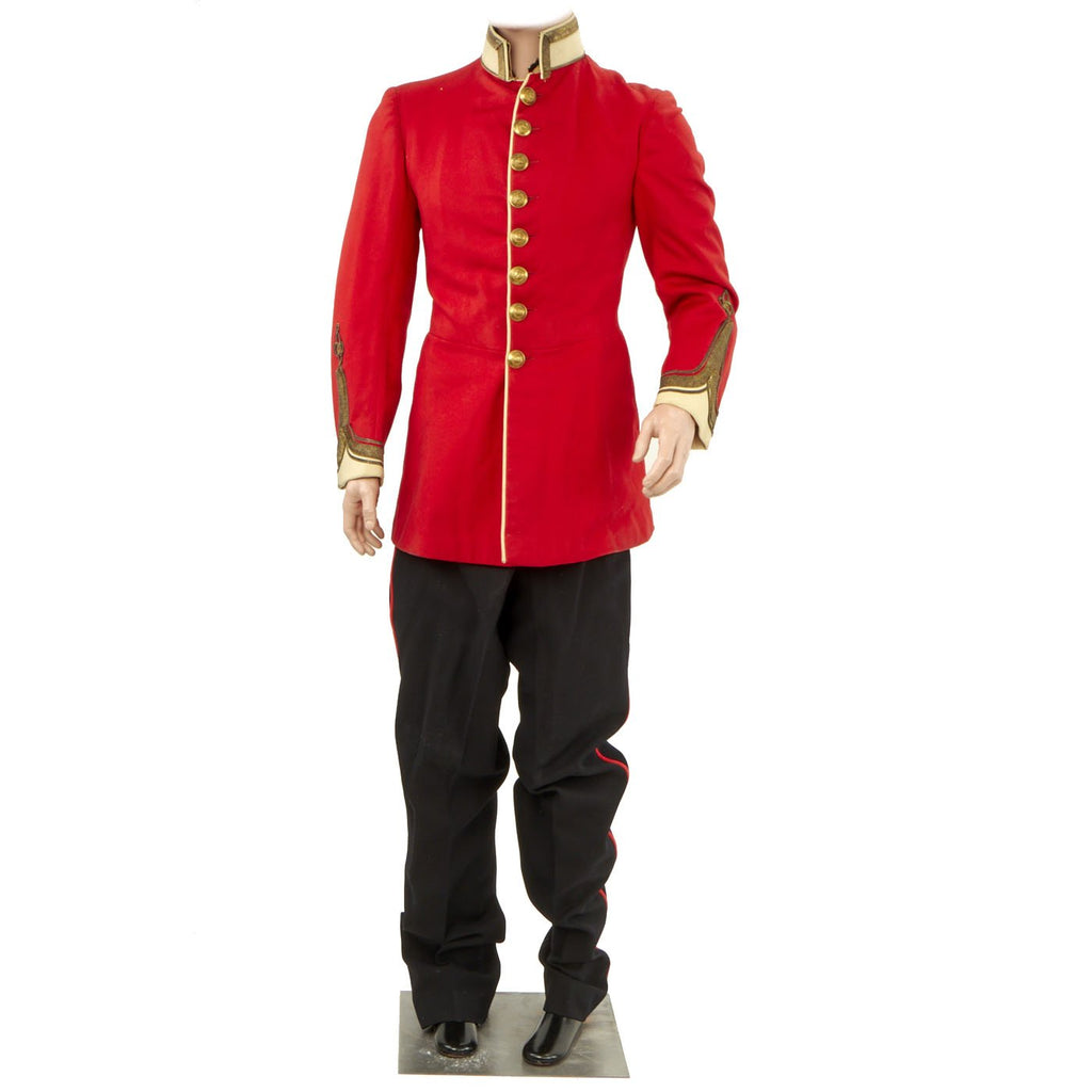 Original British Victorian Era Gloustershire Regiment Scarlet Officer Dress Tunic and Trousers - Identified to Lt. Crawhill Original Items