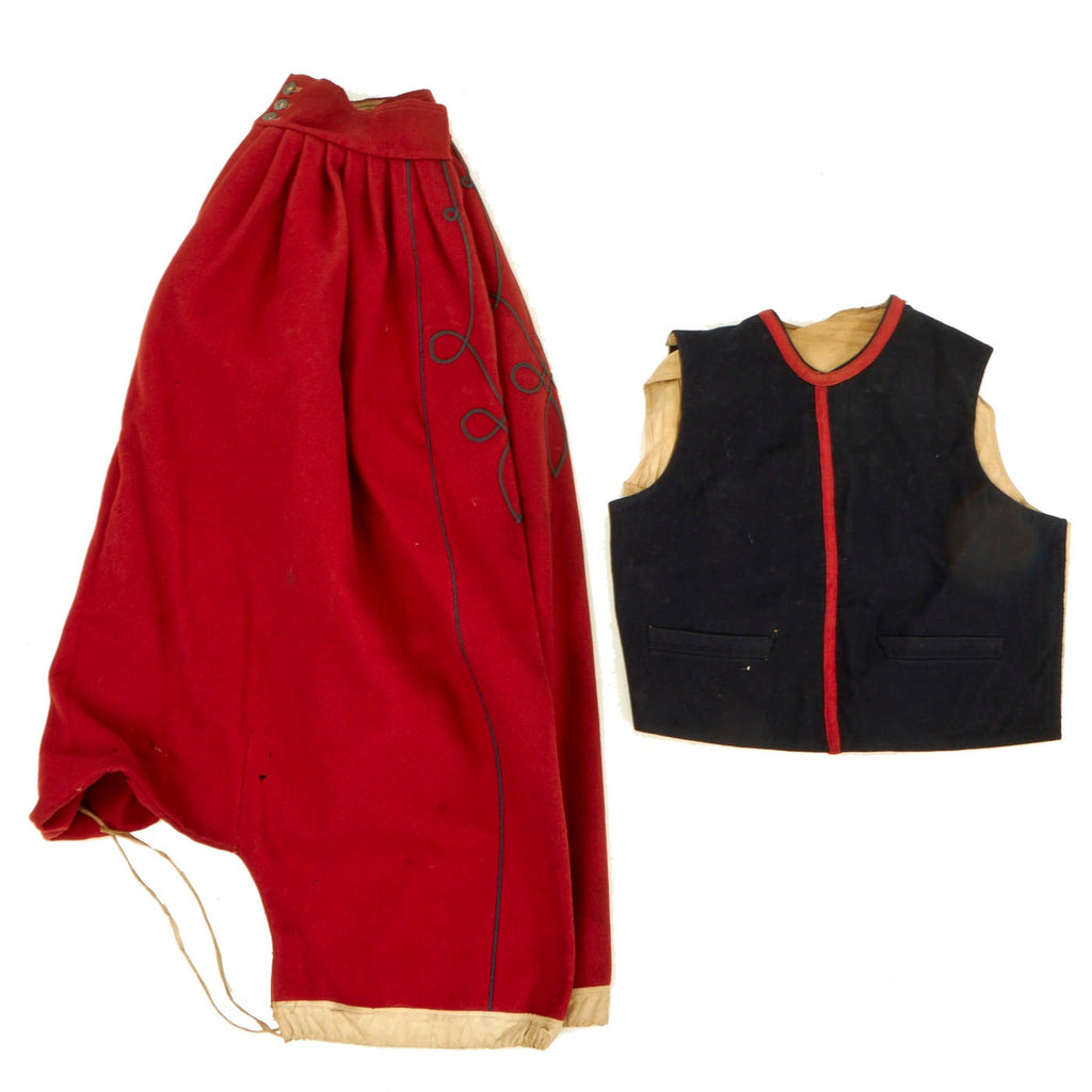 Original U.S. Civil War French Import Zouave Vest and Pantaloons - Regimentally Marked 1re Zes Original Items