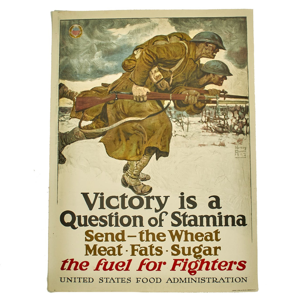 Original U.S. WWI Victory is a Question of Stamina Propaganda Poster Original Items