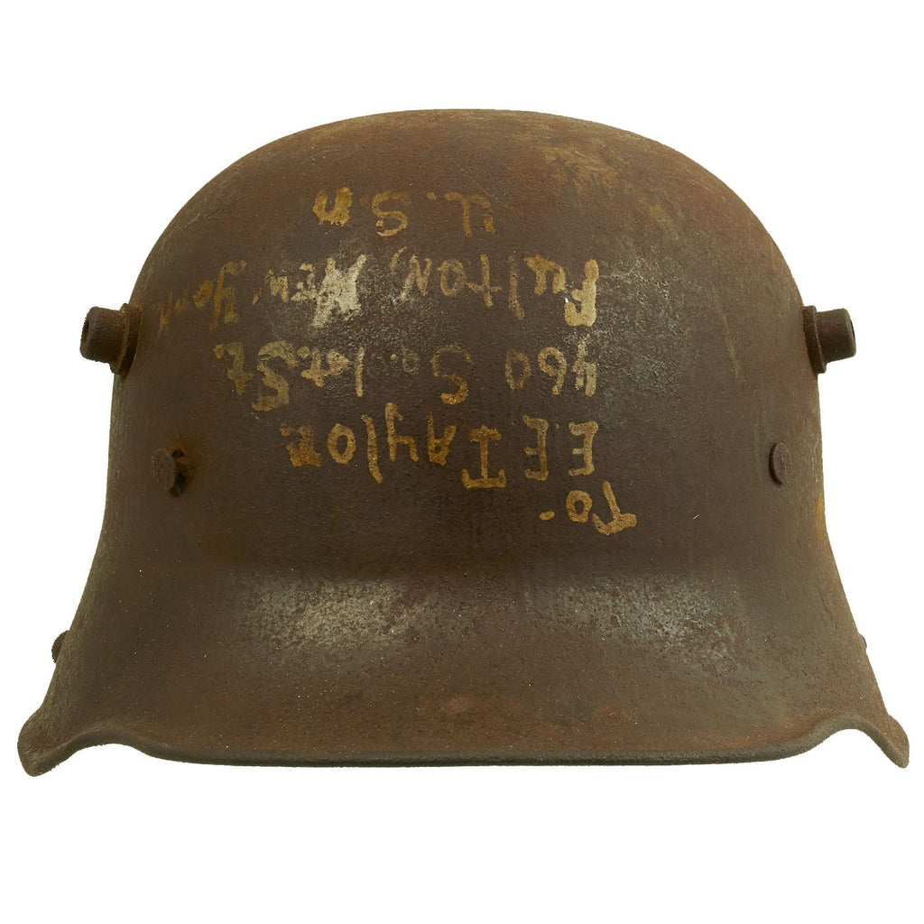 Original Imperial German WWI M16 Stahlhelm Helmet Shell 400th Aero Squadron Named Bring Back Original Items